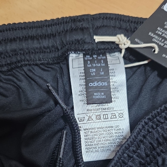 Adidas Black and White Athletic Shorts with Classic Stripes - Picture 3 of 4